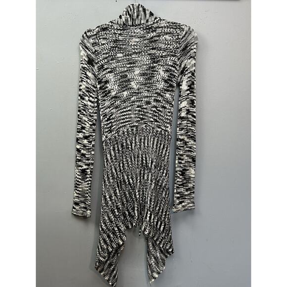 Romeo & Juliet Couture Open Womens Small Soft Knit Black Heather Tie Waist - Picture 2 of 6